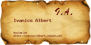 Ivanics Albert névjegykártya